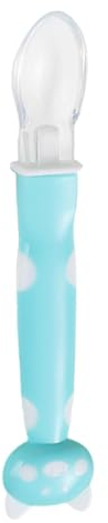 Duroecsain Cucharas blandas, Cuchara de silicona con punta,Cucharas de entrenamiento de alimentación de silicona | Cuchara ergonómica apta para lavavajillas con mango de fácil agarre de First