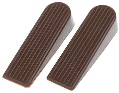 2 Pieces Door Stoppers, Heavy Duty Rubber Door Wedge Doorstops for Floor, Non-Slip Door Stop, Brown
