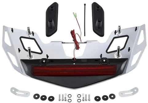 EKEGUY Gepäckträger Motorrad-Kofferraumgepäckträger Mit LED-Bremslicht Für Goldwing Für Gold Wing Tour Automatic DCT GL1800D 2021-2023 Motorrad Gepäckträger hinten(Chrome Red)