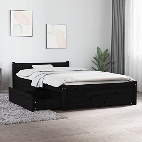 Sufrk Bett mit Schubladen Schwarz 90x200 cm Bett Mit Stauraum Bett Mit Schubladen Stauraumbett Tagesbett Bett Mit Bettkasten