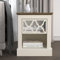 Galano Salisbury Side Table with Acrylic Mirror – 1 Drawer Bedside Cabinet with Shelf – Bedside Table for Bedroom or Living Room – Ivory and Oak