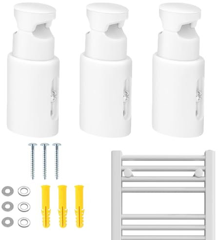 3 Stück Heizkörper Halterung,Einstellbar Halterung für Badheizkörper,Heizkörperkonsole,Heizkörper Wandhalterung,Heizkörper Befestigung,Badheizkörper Halterung für Gerade o Gebogene Badheizkörper