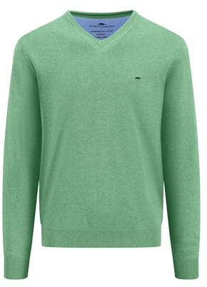 FYNCH-HATTON Pullover aus Baumwolle mit V-Ausschnitt Turf Green/L