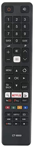 Telecomando di ricambio CT-8069 compatibile con TV Toshiba 49U5766DB 49U6663DB 49U6763DB 49U7763DB 49V6763DB 55L3753DB 55L3763DG 55U6663DB 55U6763DA 555U6766. 3DB 65U6663DB 65U6763DB