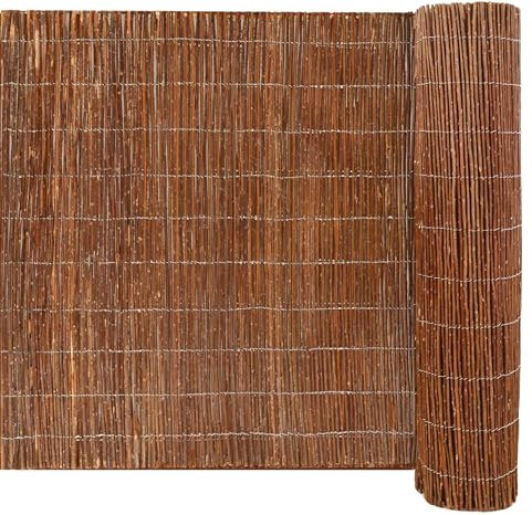 AKADIL Willow Fence Screening Roll, Privacy & Sun Protection for Garden, Balcony & Patio, Wicker Fence Panels, Eco-Friendly & Durable Outdoor Natural Willow Fencing Screening (1.5m x 4m)