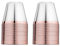 Karrahome - Juego de 50 vasos de plástico de oro rosa, 255 ml, elegantes vasos desechables con borde de oro rosa para fiesta de bodas