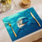 Tischset Wild Hai Dekoratives Platzset Baumwolle Leinen Tischsets Blau Meer Hitzebeständig Waschbar Dekorative Platzsets für Küche Esszimmer Party Deko 6er Pack 45 x 30 cm