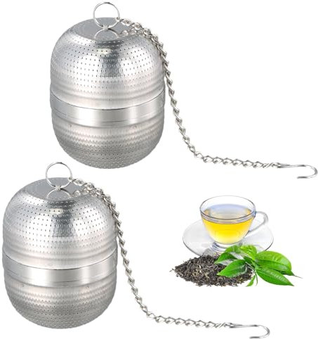 2 Pack Tea Infuser for Loose Tea, Stainless Steel Tea Infuser Mesh Tea and Herb Ball Strainer, Tea Ball Strainers Infuser, for Loose Tea for Teapots Tea Strainer with Lid Tea Filter