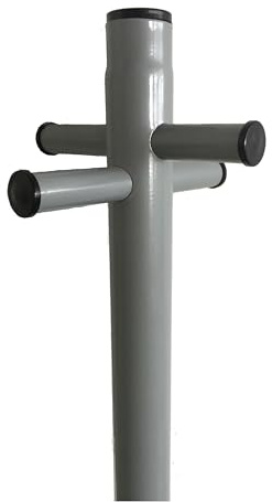 TuffLine Portable Washing Line - 2.4m Garden Washing Line with Two-Part Pole, 30m Rotating Laundry Line Pole, Durable Build, Secure Ground Socket, Modern Grey Finish