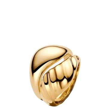 Pandora Wellige Kombinierbare Ringe aus 14 Karat Vergoldung, aus der Essence Kollektion, Gr. 52, 163832C00-52