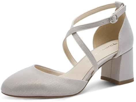 Tamaris Damen Pumps Textil, metallic, 42 EU