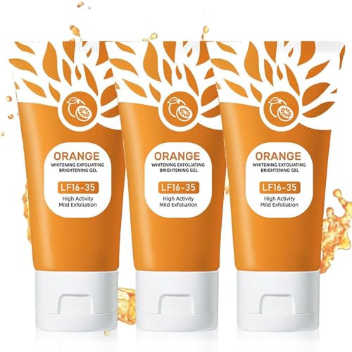Orange Enzymes Exfoliating Gel,Natürliches Orange Peeling Gel, Orange Gesicht Reinigung Peeling, für alle Gesicht Tiefenreinigung und Feuchtigkeitsspendende (3PC, 50g)