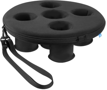 Gonflable Porte-gobelet Flottant pour Piscine | Porte-gobelet De Piscine À 5 Trous | Portes-Bouteille Flottant Gonflable Portes-Boissons pour Adultes Plateau Apero Piscines