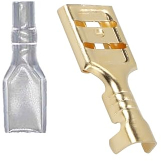 JOYELEC Lot de 224 embouts à sertir et gaine isolante en cuivre, connecteurs électriques plats isolés (femelle) de 4,8 mm, adaptés pour voitures et câbles électriques, dans un sac