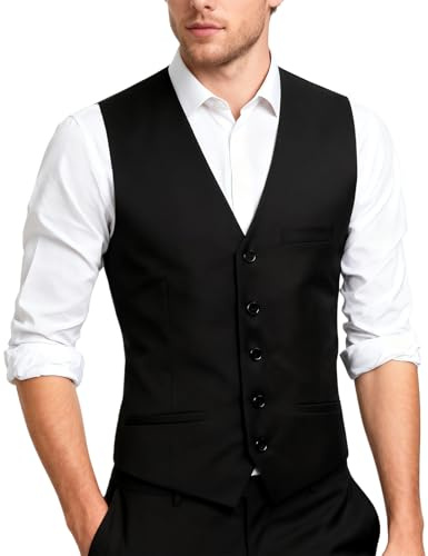 mintgreen Gilet Costume Homme Gilet de Costume de Mariage uni à col en V Coupe Slim Boutonnage Simple