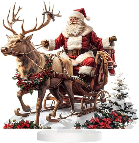 Feiertags Weihnachtsmann Rentier Schlitten Desktop Dekoration, Weihnachts Rentierschlitten Weihnachtsmann Figur, Rentier Weihnachtsmann Schlitten Weihnacht, Rentierschlitten Weihnachtsmann Statue