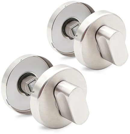2 Rosace De Wc Avec Indicateur De Reçu: Serrure De Salle De Bain Avec Indicateur D'occupation, En Acier Inoxydable, Loquet Rotatif De Serrure Wc Pour Centre Commercial, Toilettes Publiques, école