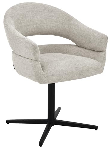 exitodesign Drehstuhl Esszimmer Ovio 59x61x85 cm - Esszimmerstühle Gesteppt 360° Drehbar Bürostuhl Stuhl - für Esszimmer Küche Wohnzimmer Salon Schreibtisch (Beige)