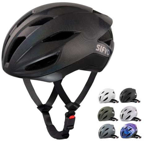 SIFVO Rennrad Helm, Fahrradhelm Erwachsene mit Magnetschnalle verstellbar 56-61cm, Leichter Helm Fahrrad für Herren und Damen Rennradhelm