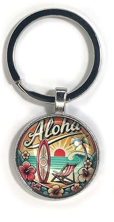 AXLorange Porte-clés Aloha 2D en métal