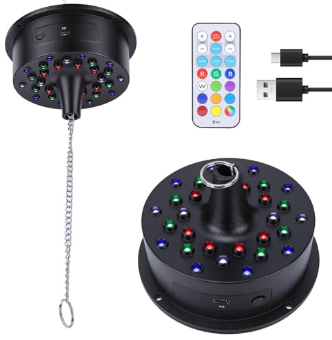 Gugxiom Disco Ball Light with Remote Control, DJ Party Light, 0-15 RPM Rotating Speed, 5M USB‑C Power Cable, LED Stage Lighting for Home Party Birthday Bar Club Wedding