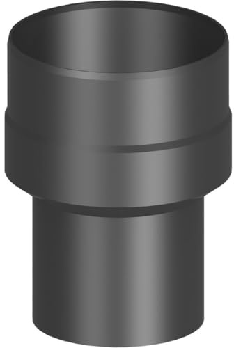 Feuercampus Ofenrohr Erweiterung Schwarz Ø 200 mm auf Ø 250 mm, hitzefestes Stahlblech, einfache Montage, ideal für Kaminöfen und Regelfeuerstätten.