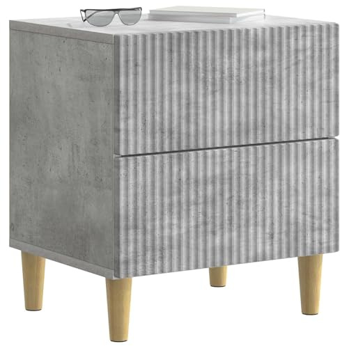 vidaXL Nachttisch 2 pcs Betongrau 43 x 34,5 x 48 cm Holzwerkstoff, Schlafzimmer Aufbewahrung, Rechteckiger Nachttisch, Vintage-Stil, eleganter Organizer