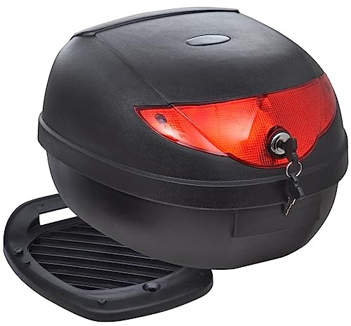 LoogCape Motorrad-Topcase 36 L wasserdicht mit Reflektor für sicheren Transport, abnehmbar, stabile Hartschale, inklusive Montagezubehör und 2 Schlüssel, ideal für Touren, Gepäck, Helm, Zubehör