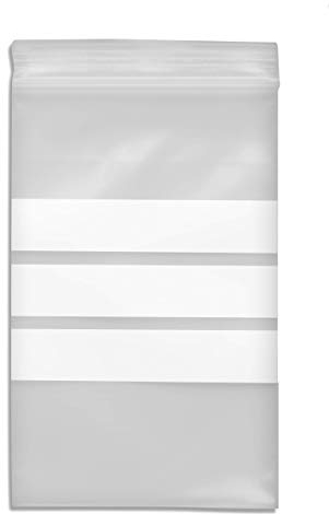 WeltiesSmartTools Hochwertige Druckverschlussbeutel mit Stempelfeld, 90µ, 110 x 220 mm, 1000 Stück, 3 weiße Streifen zur Beschriftung, 11 verschiedene Größen zur Auswahl