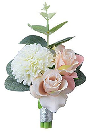 Fouriding Bräutigam Anstecknadel Boutonniere Boutonnièr Braut Blumen Corsage Brosche Hochzeitsanstecker der Männer für herren Hochzeit Anzug Bankett Partei Packung mit 4 Stück