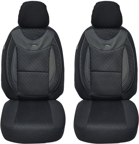 BREMER SITZBEZÜGE Maß Auto Schonbezüge kompatibel mit Opel Zafira B Fahrer & Beifahrer Set ab 2005-2014 / Auto Sitzbezüge Schonbezug Set Autositzbezüge 2er Pack in Schwarz (G102)