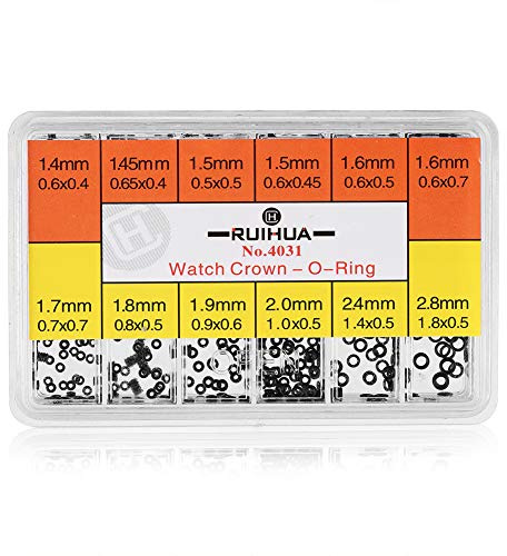 O Ring Dichtungs Set, Wasserdichte Uhrenkrone O Ringe, 1 Box Gummiunterlegscheibe, Reparaturwerkzeuge für Uhrenbatterien, Uhrmacherwerkzeug Set