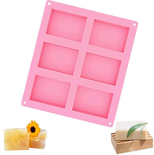 2 Stück Seifenformen Silikon, Silikon Seifenform Seifenformen, Silikonform seife 6 Hohlräume Silikonform Seifenform Oval, Soap Mold für DIY Backform, Kuchen Backen,Handgemahte Seife