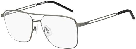 HUGO BOSS Rechteckig Metall Brillen in Matte Ruthenium Black für Herren, Brille mit Sehstärke, optional mit Sonnenbrillen tönung oder Blaulichtfilter (Modell Hg 1145)