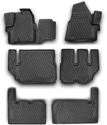 OMAC Gummimatten Fußmatten kompatibel mit Ford Tourneo Custom 2012-2024 TPE Schwarz 6X