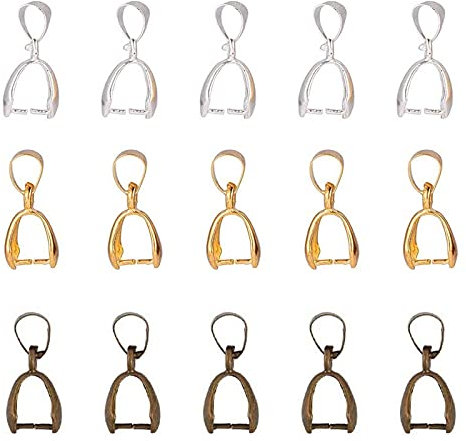 Anhänger Verbinder Schmuck, 90 Stück 3 Farben Schmuck Verbinder DIY, Anhängerschlaufen für Schmuck, Anhängerösen für Anhänger, für Halskette Armband Schmuckherstellung, Schmuck Zubehör, DIY Crafting