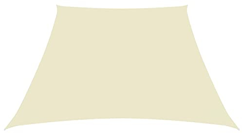 Tidyard Sonnensegel Sonnenschutz Windschutz Sonnendach Wasserdicht UV Schutz für Garten Terrasse Balkon Oxford-Gewebe Trapez 2/4x3 m Cremeweiß
