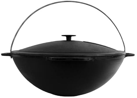 Brizoll Wok Asia 12 litros con tapa de hierro fundido