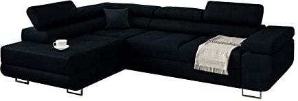 KREATIVE FURNITURE & DESIGN Ecksofa mit Schlaffunktion L-Form, Sofa Couch mit Bettkasten, 3-Sitzer Eckcouch, Schlafsofa für Wohnzimmer, Big Sofa Couch mit Schlaffunktion, Sofabezug (Ottomane Links)