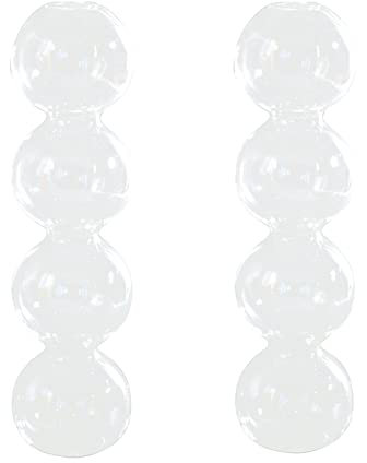 RESOYE Lot de 2 vases à bulles en verre transparent, 4 boules, vase pour plantes hydroponiques mignons, pour décoration de mariage, maison (transparent)