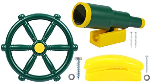 RedSwing Playground Accessories for Kids, Play Set Attachments with Pirate Ship Wheel, Telescope and Telephone for Outdoor Backyard, Swing Set Replacement for Treehouse, Easy to Set Up
