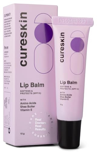 Cureskin Lippenbalsam mit LSF 15, Aminosäuren, Sheabutter und Vitamin E | Lippenpflege | LSF Lippenbalsam für Frauen und Männer | Lippenaufhellungsbalsam für dunkle Lippen | Lippenbalsam für dunkle