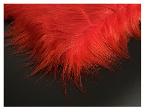 Kunstfell Meterware Plüschstoff Für Die Dekoration Von Kostümshows 165 cm Breit Meterware Verkauft(Color:Rot)