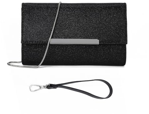 AFKOMST Small Clutch Purses for Women Summer Crossbody Bags and Straw Wristlet Handbags with Chain Strap