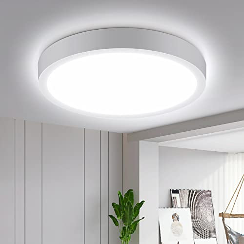 Aigostar LED Ceiling Light 24W 2700LM, 6500K Cool White, Ultra-Thin Light Fittings, Kitchen Lights 162W Equivalent, Bedroom Lighting Ø28.9CM