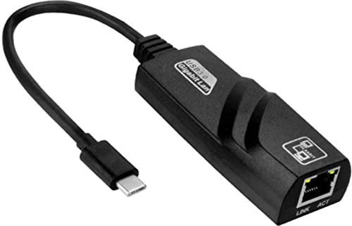 Adaptateur USB-C vers Ethernet de type C - Câble réseau filaire - Convertisseur RJ45 vers Thunderbolt 3 USB 3.1 Gigabit LAN 10 100 1000 Mbps - Compatible avec Windows, Surface Book, XPS Plus