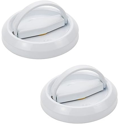 FarBoat 2 tiradores ocultos empotrados redondos empotrados para puerta de armario, armario (74 mm de diámetro exterior, color blanco)