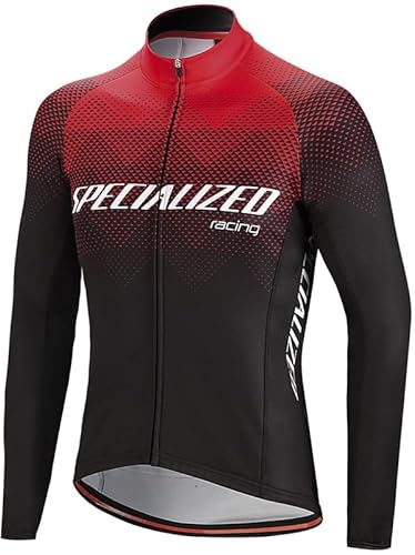 assocauicy Radtrikot Herren Langarm,Fahrrad Trikots Herren Atmungsaktives Fahrradtrikot HäLt Sie Warm,Rennrad Bekleidung Mit Taschen