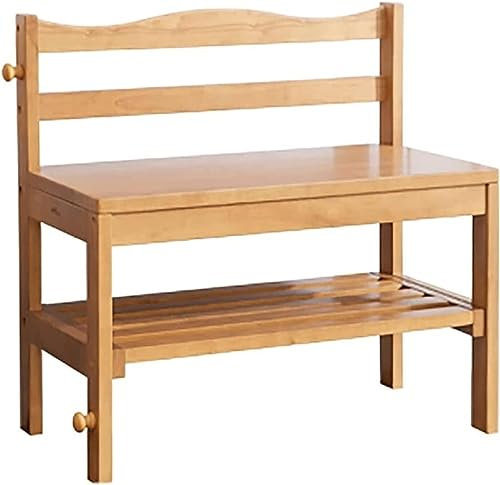 Schuhbank für den Eingangsbereich, Bank am Ende des Bettes, Schuhbank aus Holz, Schuhaufbewahrungs-Organizer, ideal für Flur, Wohnzimmer, begehbaren Kleiderschrank, 62 x 33 x 60 cm
