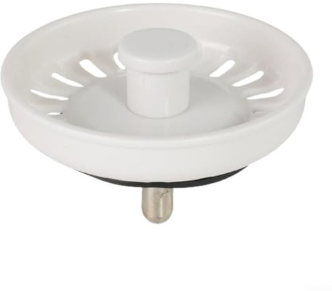 Coladores de fregadero de cocina, tapón de residuos de fregadero de cocina, colador de cesta de color blanco, tapón de 74 mm para evitar obstrucciones y drenaje (1 unidad)